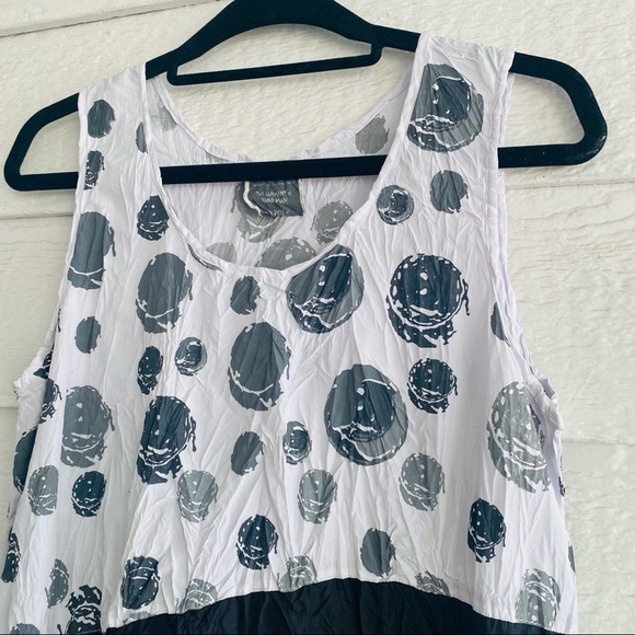 HARUBELLA | Black & White Sleeveless Modern Tunic Top Medium - Picture 2 of 6